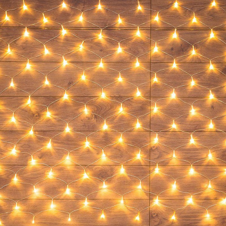 Гирлянда "Сеть" 1.5х1.5м 96LED тепл. бел. провод ПВХ прозр.  215-106