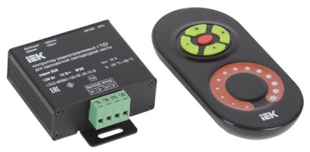 Контроллер с ПДУ радио MONO 1 канал 12В 10А 120Вт черн.  LSC1-MONO-120-RF-20-12-B