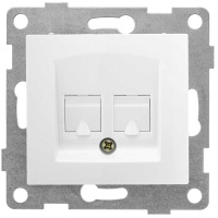 Розетка компьютерная + телефонная 2-м СП Bravo RJ45 + RJ12 механизм бел. матов.  С10КТ-041