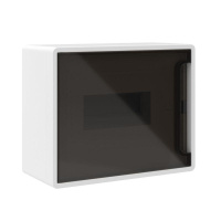 Щиток 8 мод настенный белый с тонированной дверцей с 1 шиной PEN на 8 отв.  F08W1WD