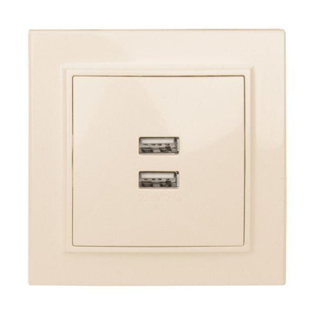 Розетка USB 2-м СП Минск 2.1А беж.  ERR-2USB-200