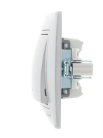 Выключатель 1-кл. СП Mira 10А IP20 со вставкой сер. метал.  701-1010-100