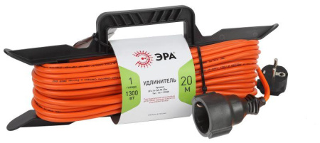 Удлинитель-шнур на рамке 1х20м с заземл. 6А IP20 UFx-1e-3х0.75-20m ПВС 3х0.75  Б0046826