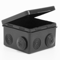 Коробка распределительная ОП 80х80х50мм 7 каб. вводов IP54 черн.  TKE-KR-80-80-50-C05