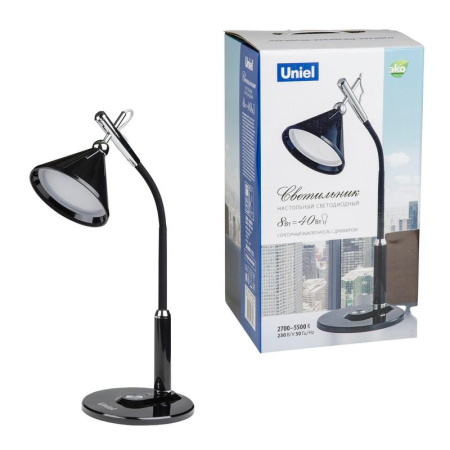 Светильник TLD-569 Black/LED/400лм/2700-5500К/Dimmer настольный 8Вт сенсорный выключатель черн.  UL-00007437
