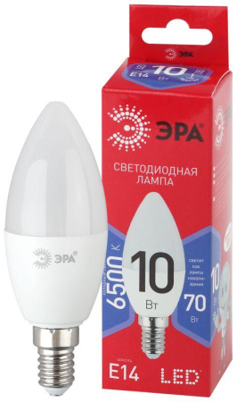 Лампа светодиодная RED LINE LED B35-10W-865-E14 R 10Вт B35 свеча 6500К холод. бел. E14  Б0045337