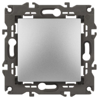 Кнопка 10АХ-250В Elegance алюм. 14-1111-03 ЭРА Б0047864