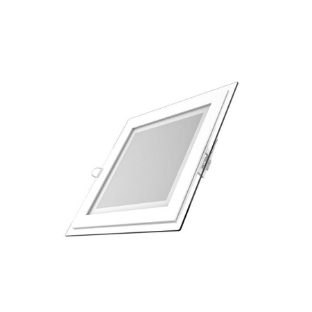 Светильник светодиодный Glass 18Вт 4000К IP20 1480лм 220-240В d155х155мм 200х200х30мм ДВО квадрат. встраив. монтажный с декоративн. стеклом  948111218