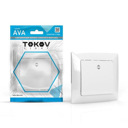 Переключатель проходной 1-кл. СП AVA 10А IP20 в сборе бел. TKL-AV-P1F-C01