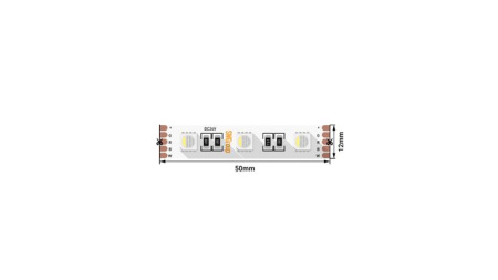 Лента светодиодная стандарт 5050 60LED/м 19.2Вт/м RGB + нейтр. бел. 24В IP20 со скотчем 3М (уп.5м)  00-00018657