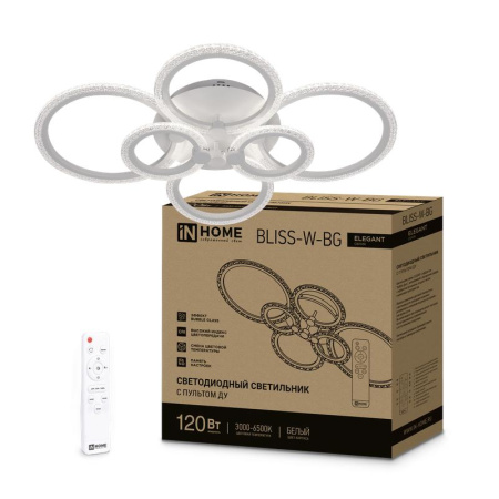 Светильник светодиодный ELEGANT BLISS-W-BG 120Вт 3000-6500К 8400лм 230В 780х550х130мм с пультом ДУ бел.  4690612051840