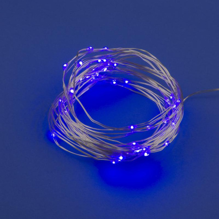 Гирлянда LED на батарейках ULD-S0500-050/SCB/2AA PURPLE IP20 DEW 2AA (не в/к) "Роса" 5м 50 диодов фиол. провод медн.  UL-00007185