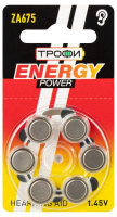 Элемент питания воздушно-цинковые для слухового аппарата ZA675-6BL HEARNING AID ENERGY POWER (блист.6шт)  Б0057978