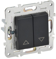 Выключатель жалюзи SKANDY 10А SK-V12Bl черн.  SK-V15-0-10-K02