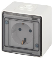 Розетка Эксперт 11-2501-01 2P+E IP55 16А-250В ОУ бел.  Б0063294