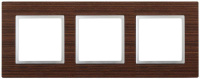 Рамка 3-м 14-5303-10 дерево Elegance венге+алюм ЭРА Б0034581