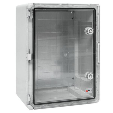 Бокс пластиковый с монтажной платой 400х300х220 IP65 прозр. дверь PROxima  PBT65MP004