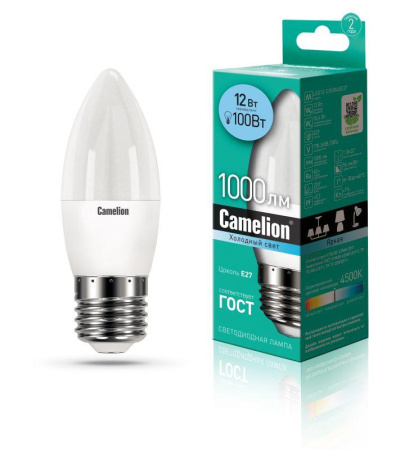 Лампа светодиодная LED12-C35/845/E27 12Вт 220В  13690
