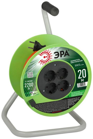 Удлинитель на катушке 4х20м без заземл. RP-4-2x1.0-20m ПВС 2х1  Б0059781