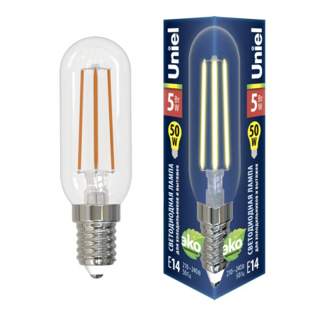 Лампа светодиодная LED-Y25-5W/3000K/E14/CL GLZ04TR для холодильников и вытяжки прозрачная колба. картон  UL-00007129
