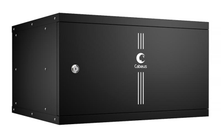 Шкаф телекоммуникационный настенный разборный LIGHT WSC-05D-6U55/45m-BK 19дюйм 6U дверь метал. черн.  10174c