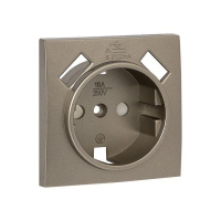 Панель лицевая Валенсия для розетки 1-м 16А защ. шторки с заземл. кашемир с 2 USB 2.1А PROxima  ESR16-L-028-40-2USB