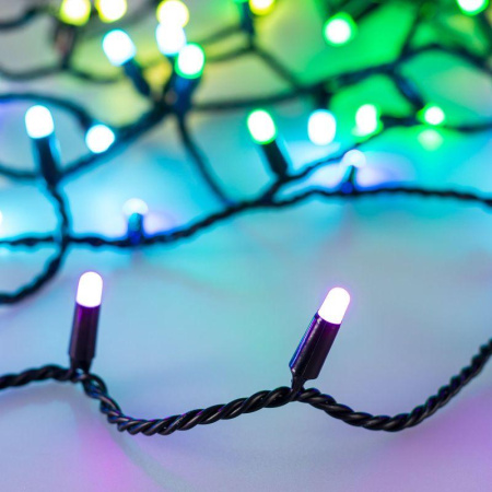 Гирлянда светодиодная ARD-STRING-CLASSIC-10000-BLACK-100LED-MILK-LIVE RGB-DMX24V 10Вт IP65  031746