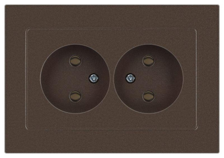 Розетка Accent 6-204-08 2х2P 16А-250В IP20 СУ AL/CU бронза  Б0063472