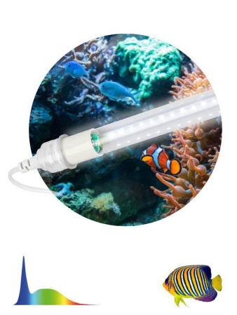 Светильник светодиодный FITO-15W-Ra90-Т8-AQUA 15Вт для аквариума (патроны в комплекте; IP20 лампа/IP65 патроны) полный спектр  Б0057418