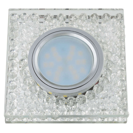 Светильник декоративный Luciole DLS-L134 GU5.3 CHROME/CLEAR GU5.3 встраив. доп. светодиод. подсветка 3Вт без лампы основание метал. хром отделка стекло бел.  UL-00002721