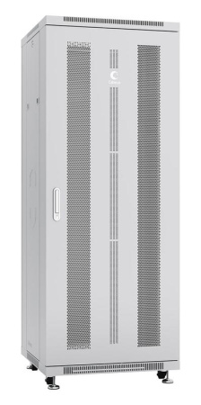 Шкаф монтажный телекоммуникационный напольный ND-05C-27U60/100 19дюйм 27U 600х1000х1388мм для распределит. и серверн. оборудования передн. и задн. перфорир. двери ручка с замком RAL 7035 сер.  7884c