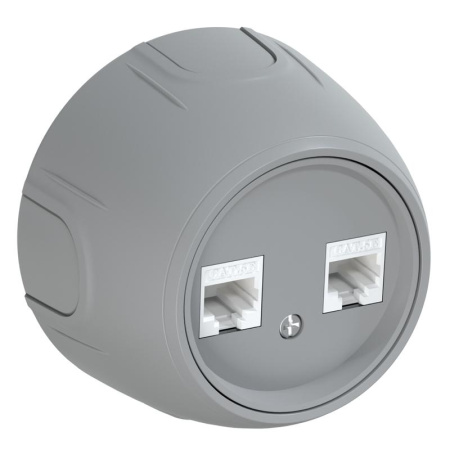 Розетка компьютерная 2-м RJ45 кат.5E Rotondo сер.  7700894