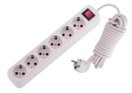 Удлинитель 6х5м с заземл. 16А IP20 Lila с выкл.  720-0605-602