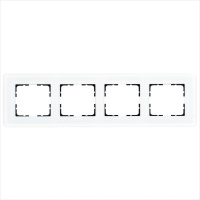 Рамка закругленная 4-м G-Glass стекло матовый бел.  G1004GW-RM