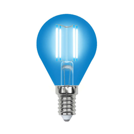 Лампа светодиодная LED-G45-5W/BLUE/E14 GLA02BL форма "шар" Air color син. упак. картон  UL-00002989