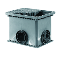 Колодец смотр. 335х240х255 без дна для двуст. труб  025003