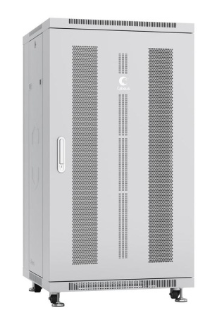 Шкаф монтажный телекоммуникационный напольный ND-05C-22U60/100 19дюйм для распред. и серверн. оборудования 22U 600х1000х1166мм передн. и задн. перфорир. двери ручка с замком сер. (RAL 7035)  7200c