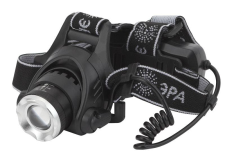 Фонарь аккумуляторный налобный GA-805 CREE 5Вт регулир. фокус литиевый аккум. 2.5А.ч алюм. USB пластик. (кор.)  Б0039625