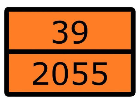 Знак для маркировки опасных грузов "Номер ООН 39/2055" 300х400мм пленка самоклеящаяся  an-7-39-2055