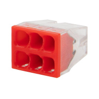 Экспресс-клемма строительно-монтажная СМК 2273-206 6-проводная 0.5-2.5кв.мм прозр. (уп.100шт)  07-3209 Экспресс-клемма строительно-монтажная СМК 2273-206 6-проводная 0.5-2.5кв.мм прозр. (уп.100шт)  07-3209