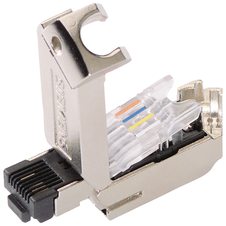 Разъем розеточный SIMATIC NET IE FC RJ45 PLUG 145 RJ45 для подключения к INDUSTRIAL ETHERNET в высокопрочн. метал. корпусе; отвод кабеля под углом 145град.  6GK19011BB300AA0