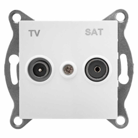 Розетка телевизионная оконечная TV/SAT СП Ugra механизм бел.  С11TS1-001