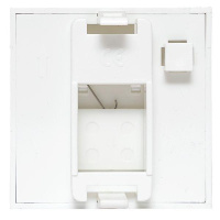 Вставка розеточная 45х45мм формат Mosaic на 1 модуль Keystone защ. шторки с маркером бел. TERACOM PRO  TRP-INS-MOS-2M1P-WH