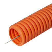 Труба гофрированная ПНД тяжелая d40мм с протяжкой оранж. (уп.25м)  ГФ-1110240-025