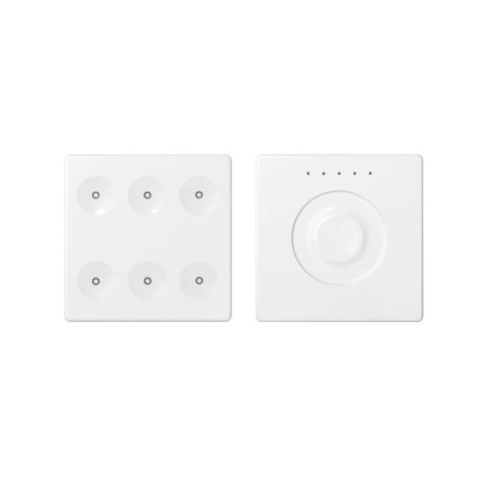 Комплект выключателя 6-кл. сенсорн. + регулятор KNX; RJ12 бел. 82 Sense 8400671-030