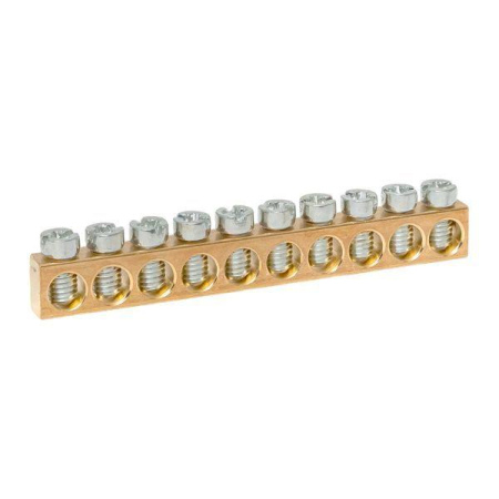Шина PEN "ноль-земля" (6х9мм) 10 отв. для щитов Nova Unix Unix65  nv-k10
