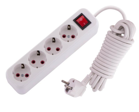 Удлинитель 4х5м с заземл. 16А IP20 Lila с выкл.  720-0405-402