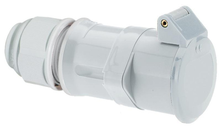 Розетка кабельная 16А 3п 2P+PE 12ч 40-50В IP44 с крышкой Quick-Connect  4529