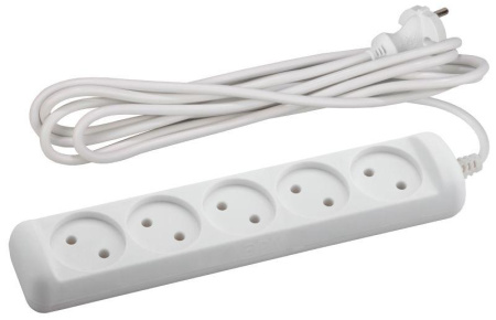Удлинитель 5х3м без заземл. 10А IP20 U-5-3m-2х1 ПВС 2х1  Б0028364