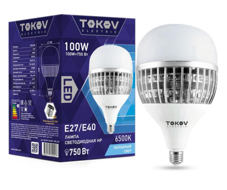 Лампа светодиодная 100Вт HP 6500К E40/E27 176-264В  TKE-HP-E40/E27-100-6.5K